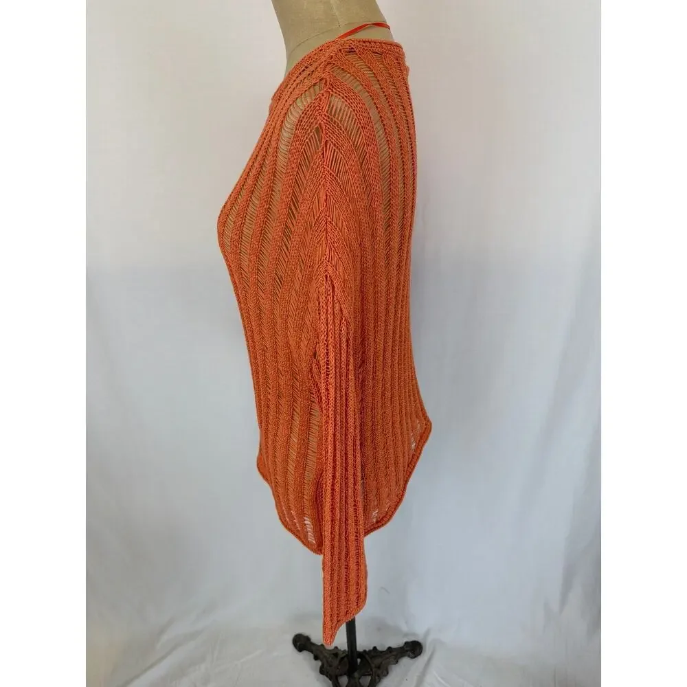 NWT Soya Concept Papaya Open Weave Pop Over Sweater Size XS #0520
